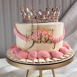 Декоративная корона на торт, золото (Белые камни)