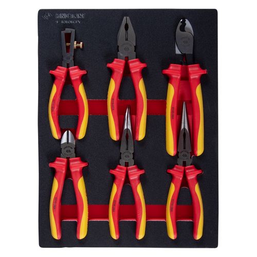 KING TONY (9-40606GPV) Набор пассатижей и бокорезов диэлектрических, ложемент, 6 предметов