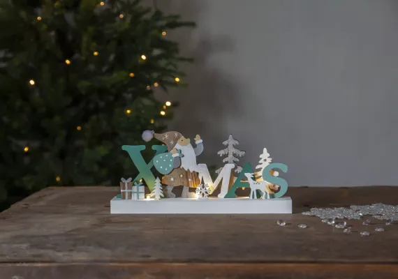 Декорация рождественская REINBEK 15х30 см., 3 LED лампы, на батарейках, таймер, Star Trading (270-68)