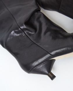 Полусапоги из натуральной кожи черный