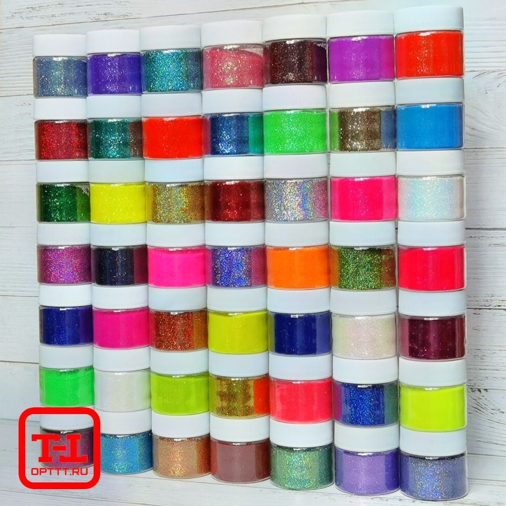 Набор "MIXSOMI БЛЕСК ГЛИТТЕР 50х20мл./15 грамм цветов 0.2 мелкие"