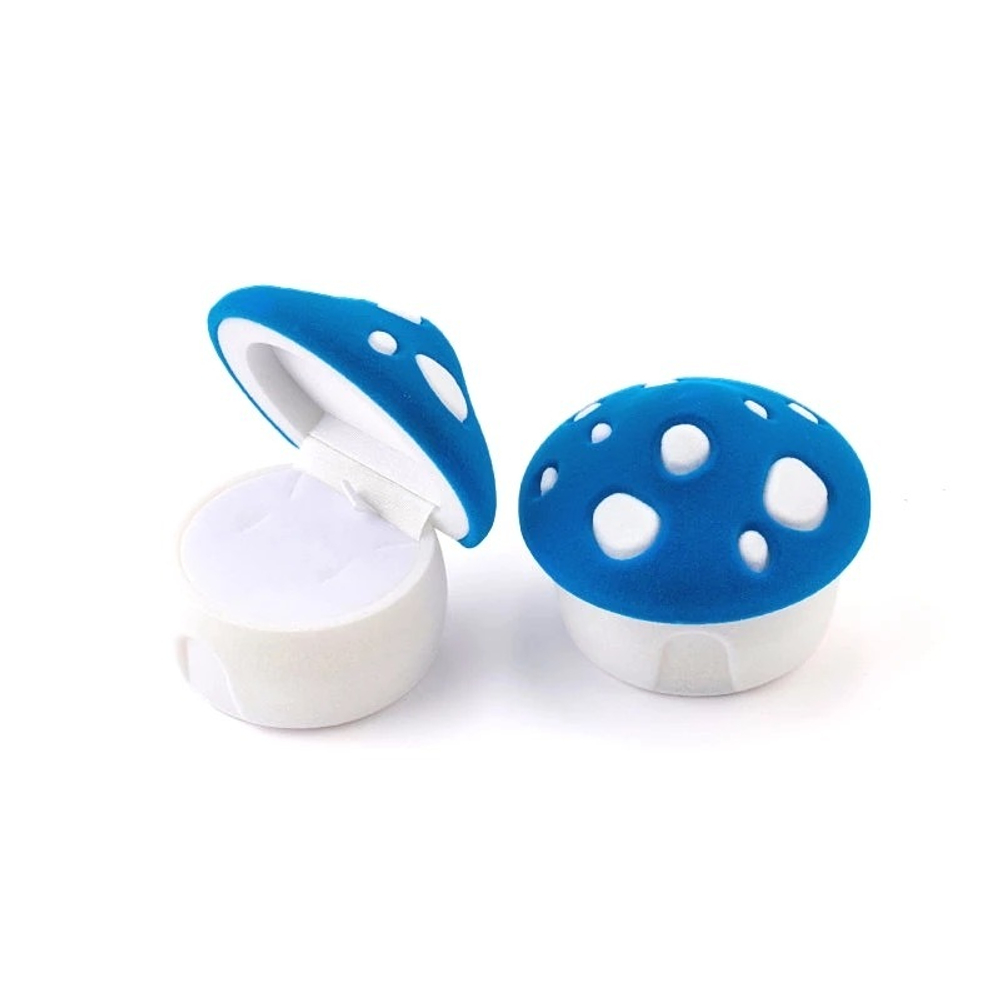 Бархатистый футляр грибочек для серёжек