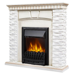 Каминокомплект:Очаг Electrolux EFP/P-1020LS с порталом Porto Classic камень белый, шпон беленый дуб