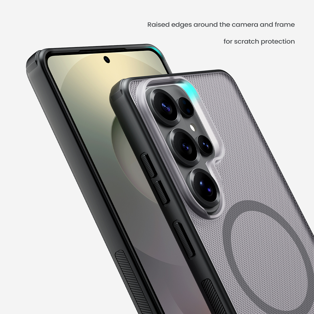 Чехол серый тонированный c MagSafe для Samsung Galaxy S26 Ultra, серия Super Frosted Shield Pro Magnetic (Clear version) от Nillkin