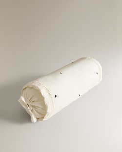 ZARA HOME ДЕТСКАЯ ПОДУШКА-ВАЛИК, ЖЕЛТОВАТО-БЕЛЫЙ