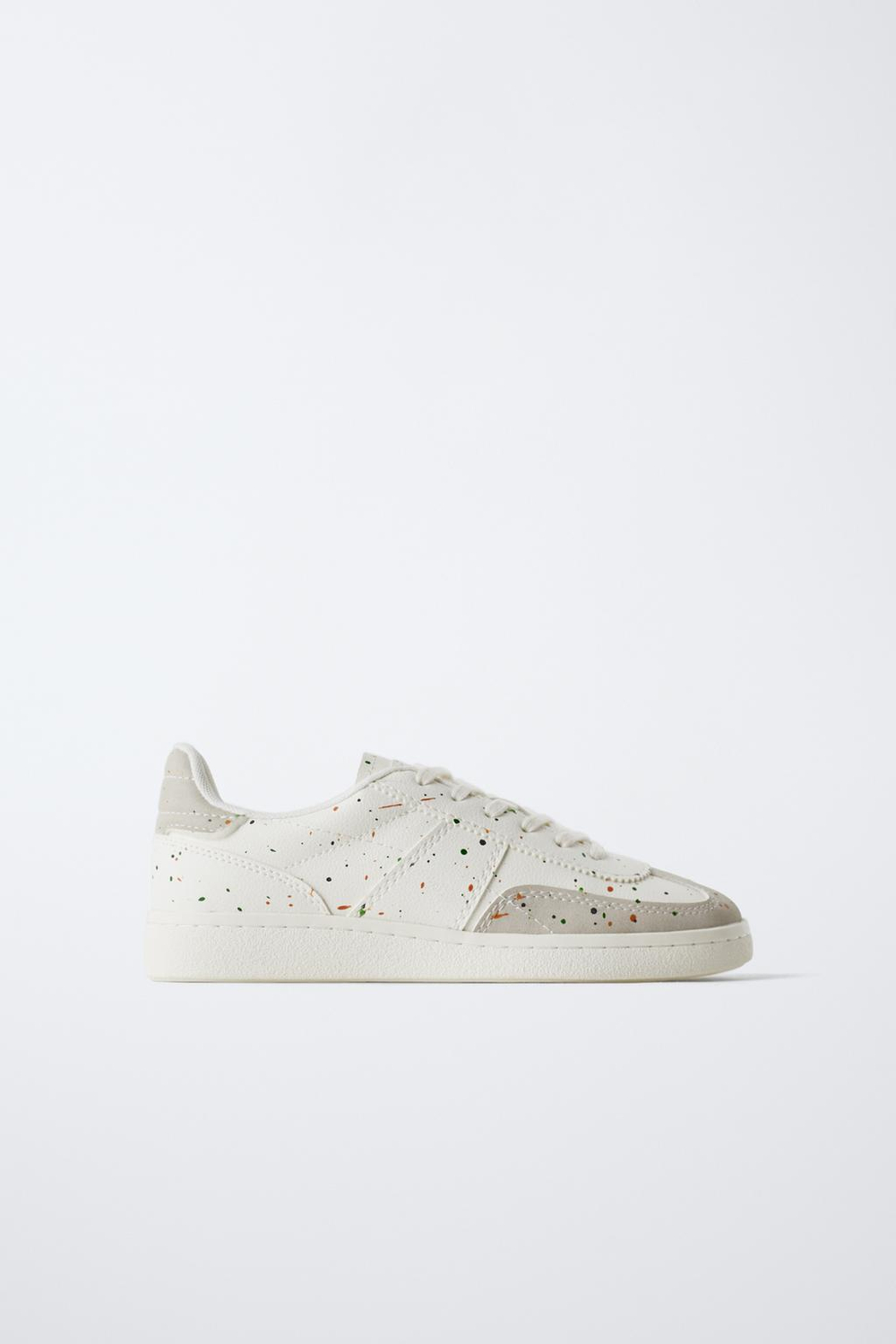 ZARA КРОССОВКИ С ЭФФЕКТОМ КРАСКИ, БЕЛЫЙ