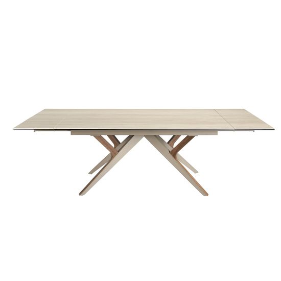 Раздвижной обеденный стол 1155 из керамики, стали и шпона ореха