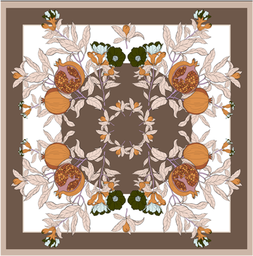 Платок двойной печати 64x64 см AV-AM50202