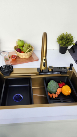 Многофункциональная кухонная мойка из нержавеющей стали BZ9953QH цвета Графит