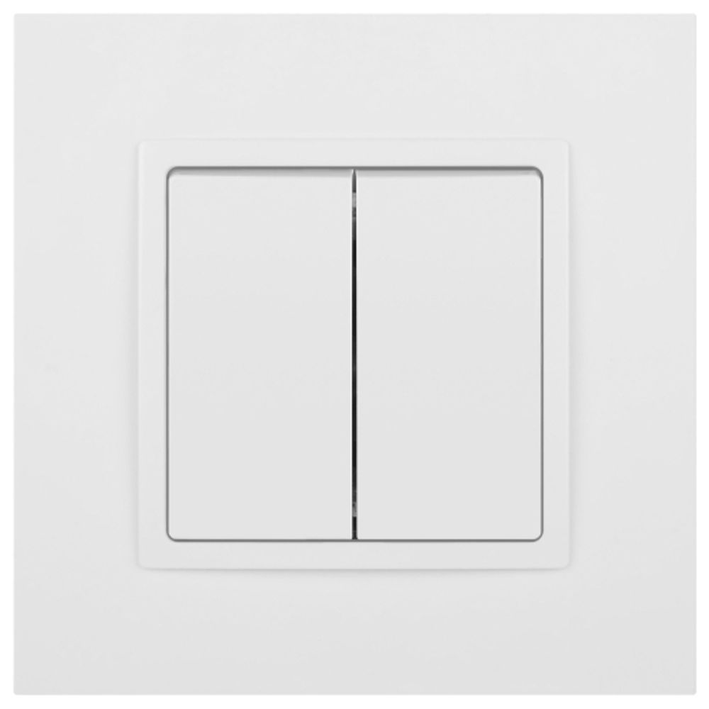 Выключатель ЭРА Elegance 14-1104-01М двойной, 10АХ-250В, белый матовый