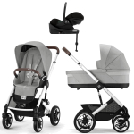 Коляска Cybex Talos S Lux SLV complete Cloud G Magic Black Base G 4 в 1 Stone Grey с дождевиками