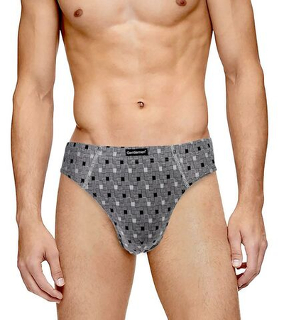 Комплект из двух трусов-слипов в клеточку (Размер: XL) (Цвет: серый с синим)