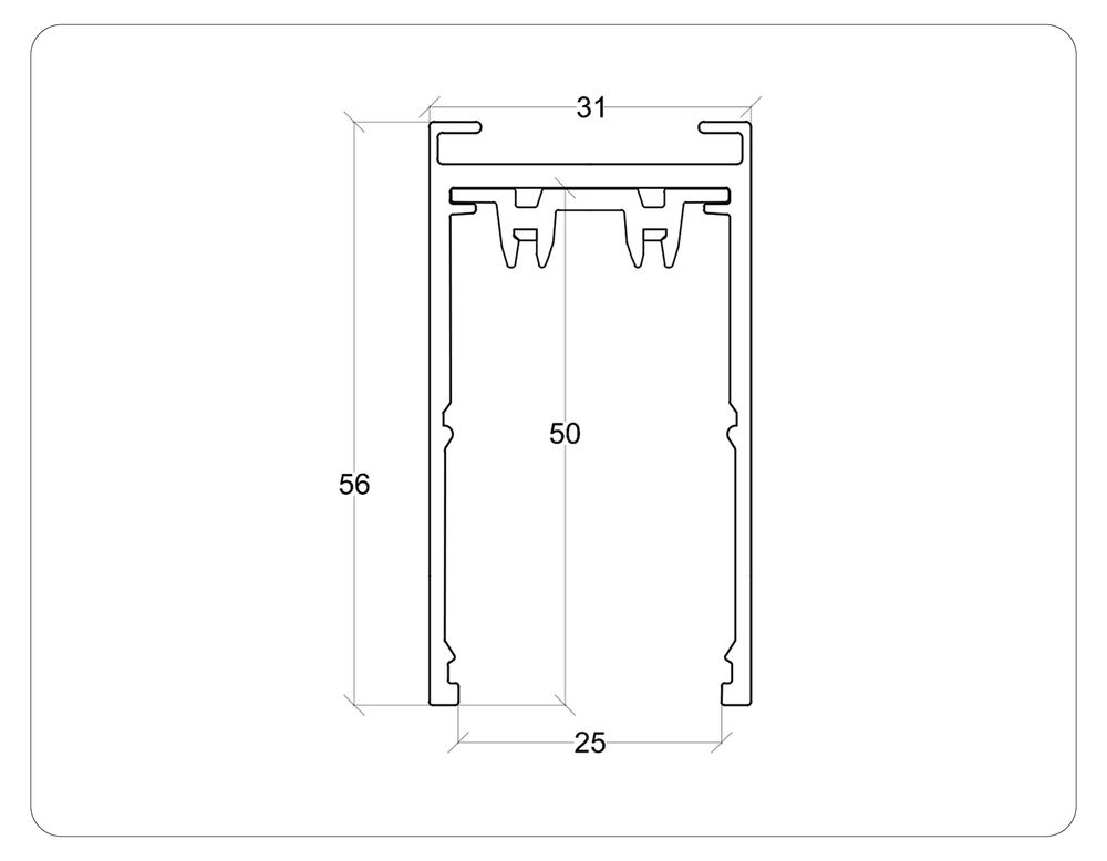 Ambrella Шинопровод накладной Magnetic 220V IP20 2000*30.6*56 Magnetic 220V GL1004