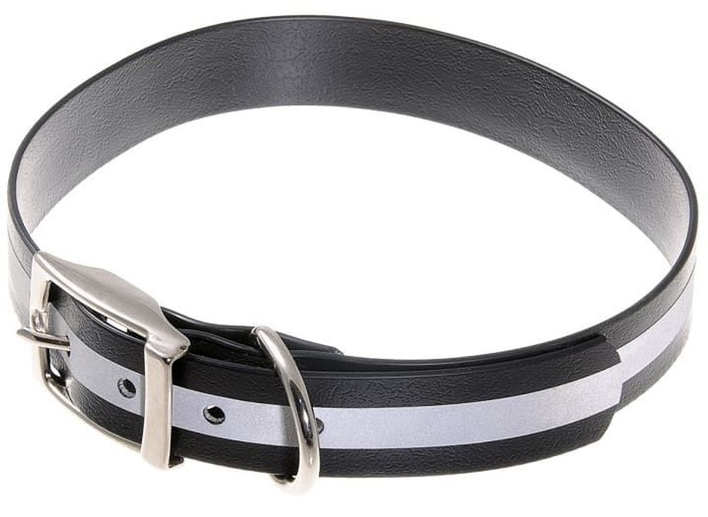 Ошейник биотановый светоотражающий 25мм(45-53см) чёрный (V.I.Pet) Ошейник биотановый светоотражающий 25мм(45-53см) чёрный (V.I.Pet)