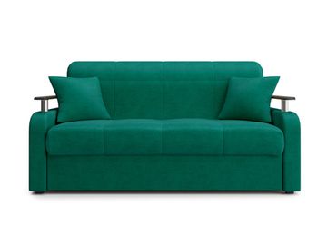 Диван Денвер 1,4 - Velutto 33 изумрудный/  коричневая накладка