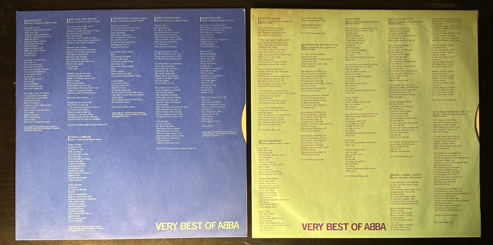 ABBA ‎– Very Best Of ABBA 2LP (Япония 1981г.)
