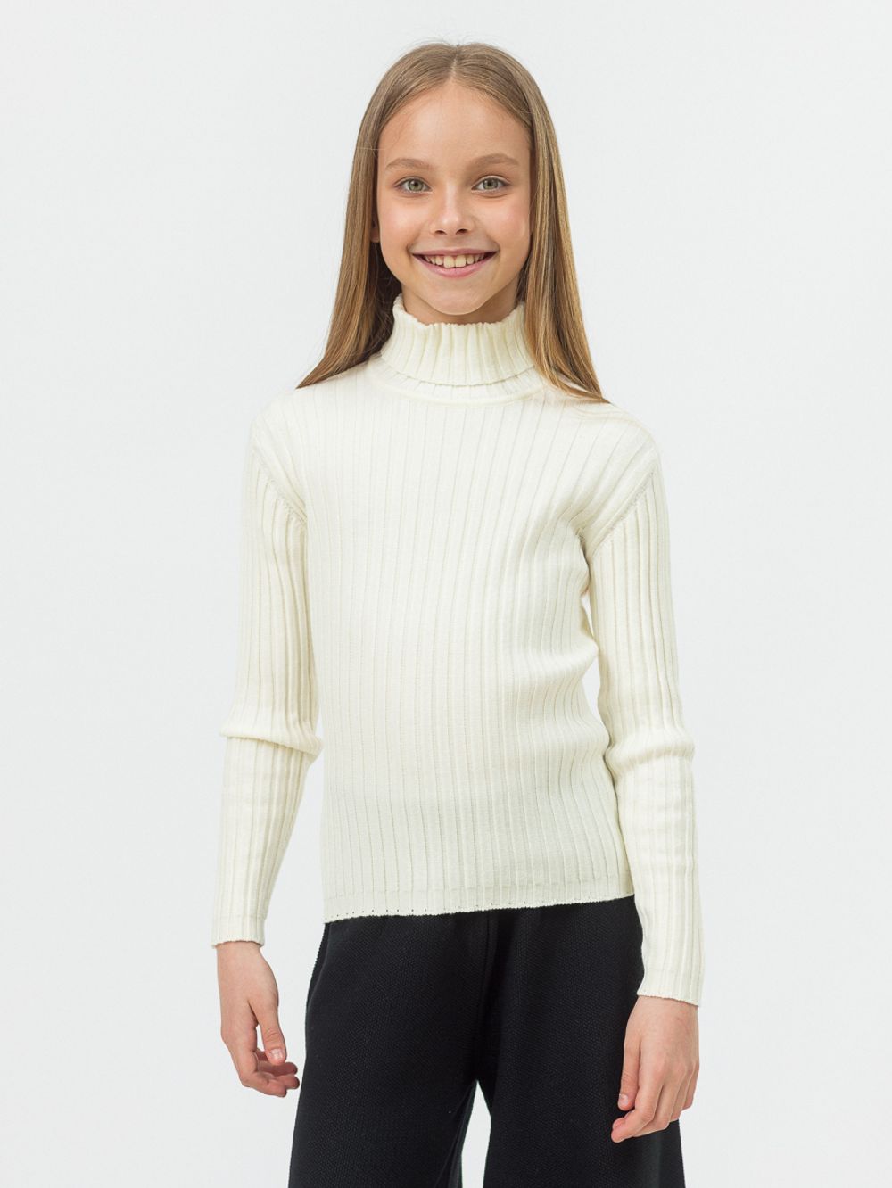 Джемпер водолазка для девочки AT274 молочный