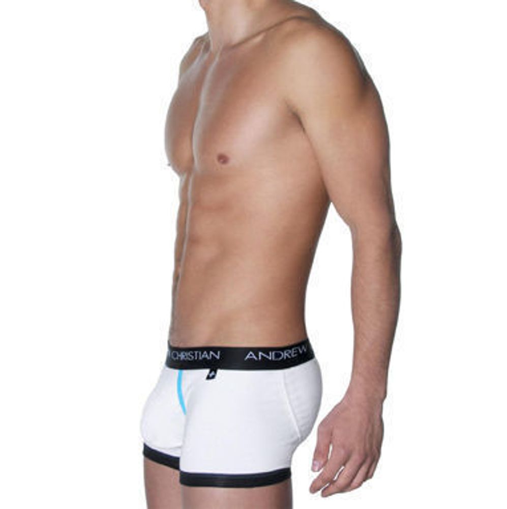 Мужские трусы боксеры белые Andrew Christian Flashlift  Boxer Pro White  AC41