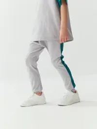 Брюки со спущенным шагом и лампасами "Пепел"