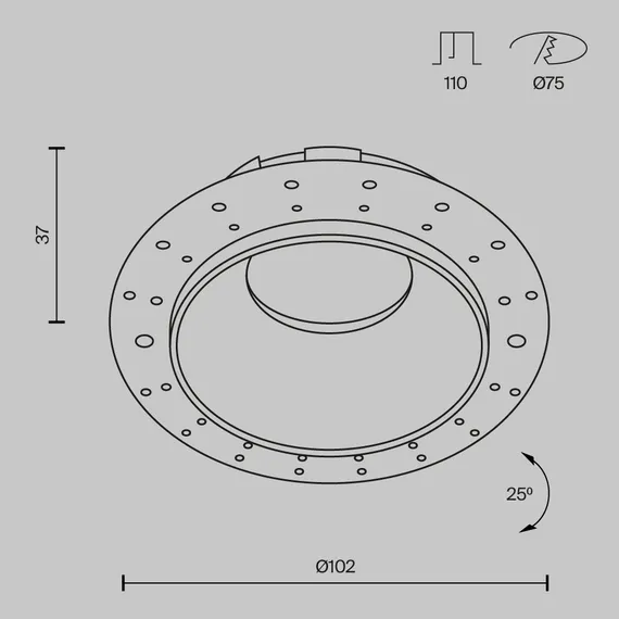 Встраиваемый светильник Пай / Share 1*GU10 10 Вт Technical dl051-u-2w