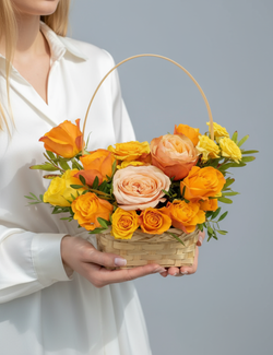 Корзина с цветами Золотое сердце осени