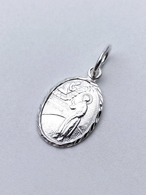 Образок из серебра/Без покрытия/С подвижным ухом/Артемий