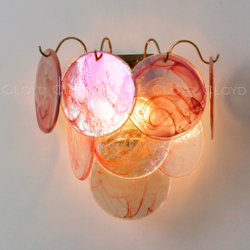 Бра Cloyd LINZE-B W2 / выс. 32 см - латунь - розов.стекло (арт.20481)