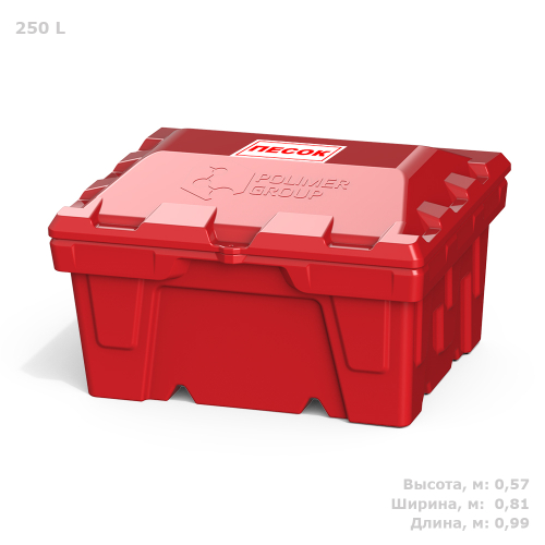 Ящик 250 л c лопатой красный Полимер-Групп 250 л.(998x815x574см;21кг;красный) - арт.559359