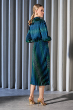 51518 Платье женское (сине-зеленый принт)