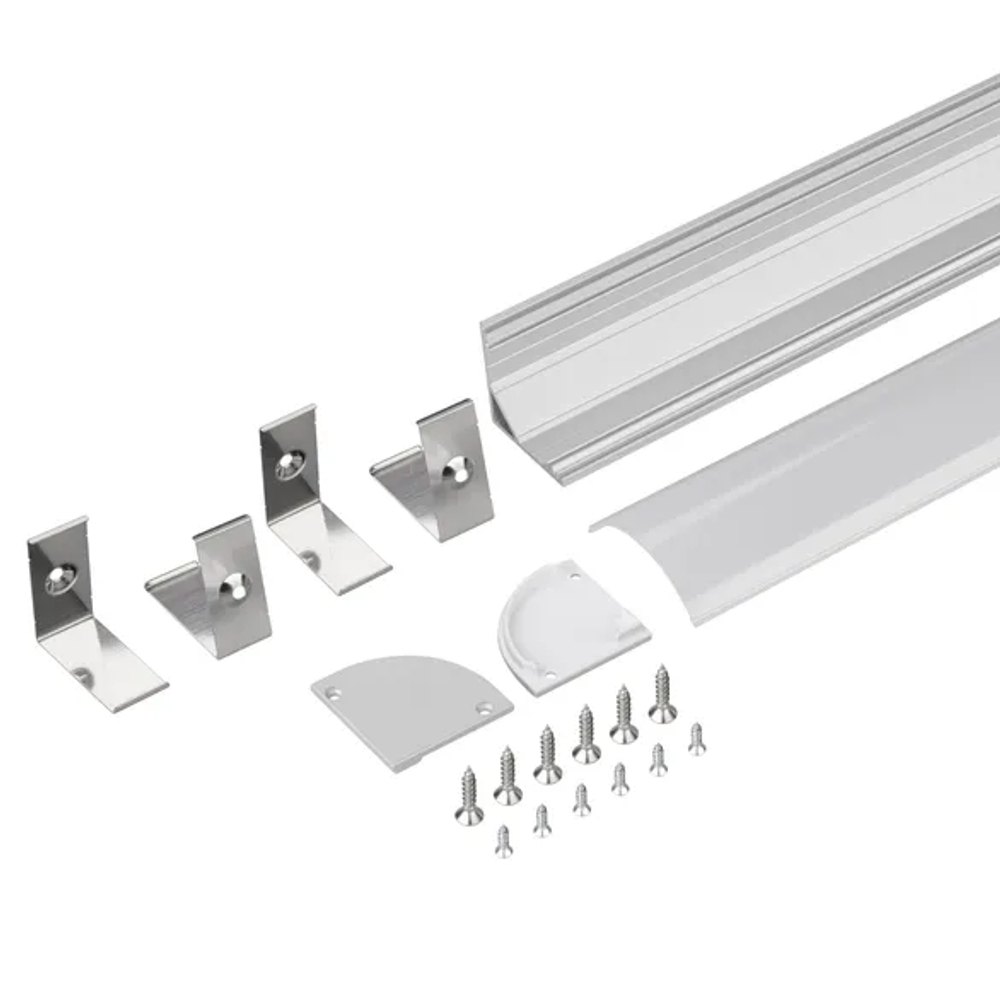 Профиль с экраном SL-KANT-H30-2000 ANOD+OPAL (Arlight, Алюминий) 036846