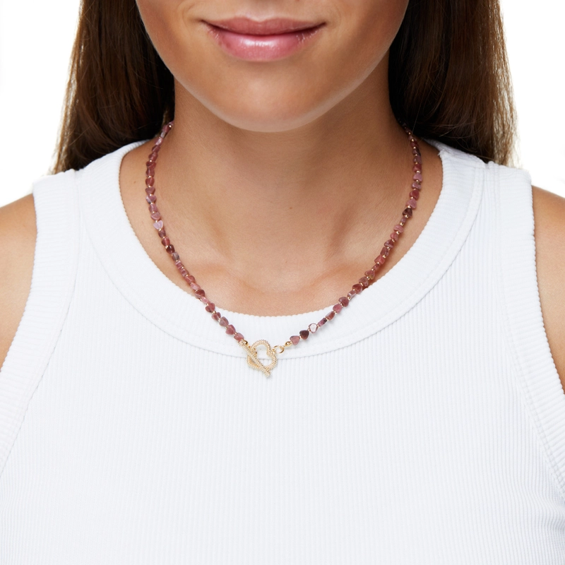 Колье Сердца из Родонита