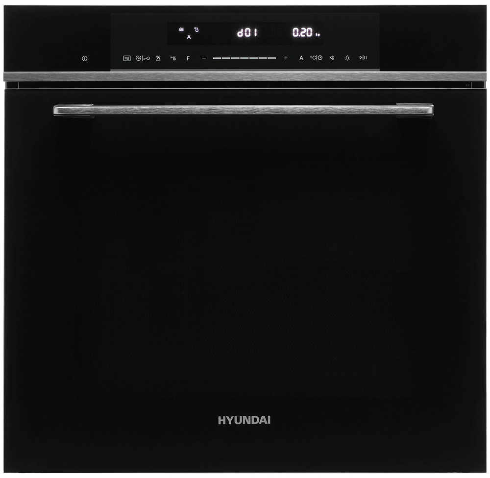 Духовой шкаф Hyundai HMEO 6780 DX черное стекло/серебристый