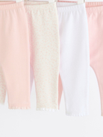 Легинсы для малышей Next Q95-321, 4 шт., Белый, Розовый