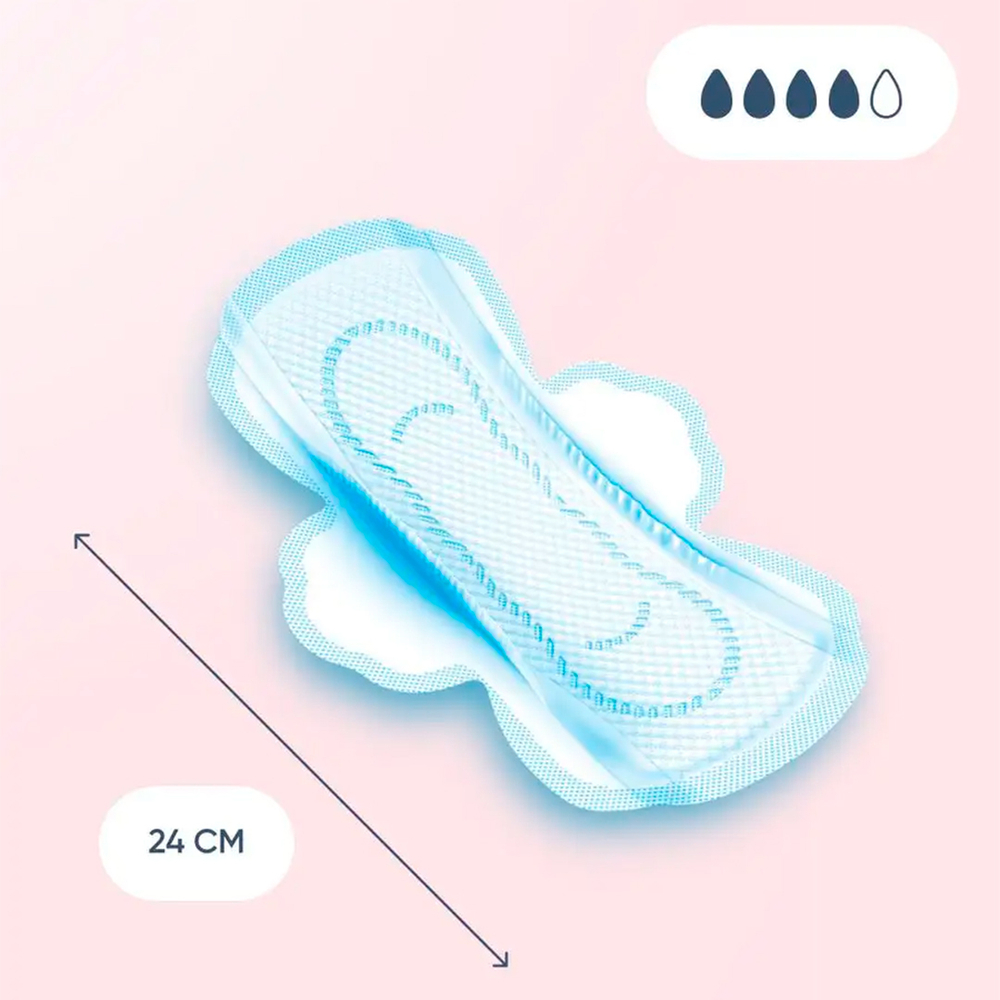 Прокладки гигиенические Sayuri Super Soft супер 4 капли с защитными бортиками ультратонкие 24 см 9 шт