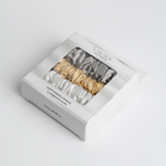 Набор резинок для волос "Medium" айвори, серый, золотистый