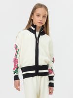 Кардиган для девочки на молнии в школу AT1070 молочный