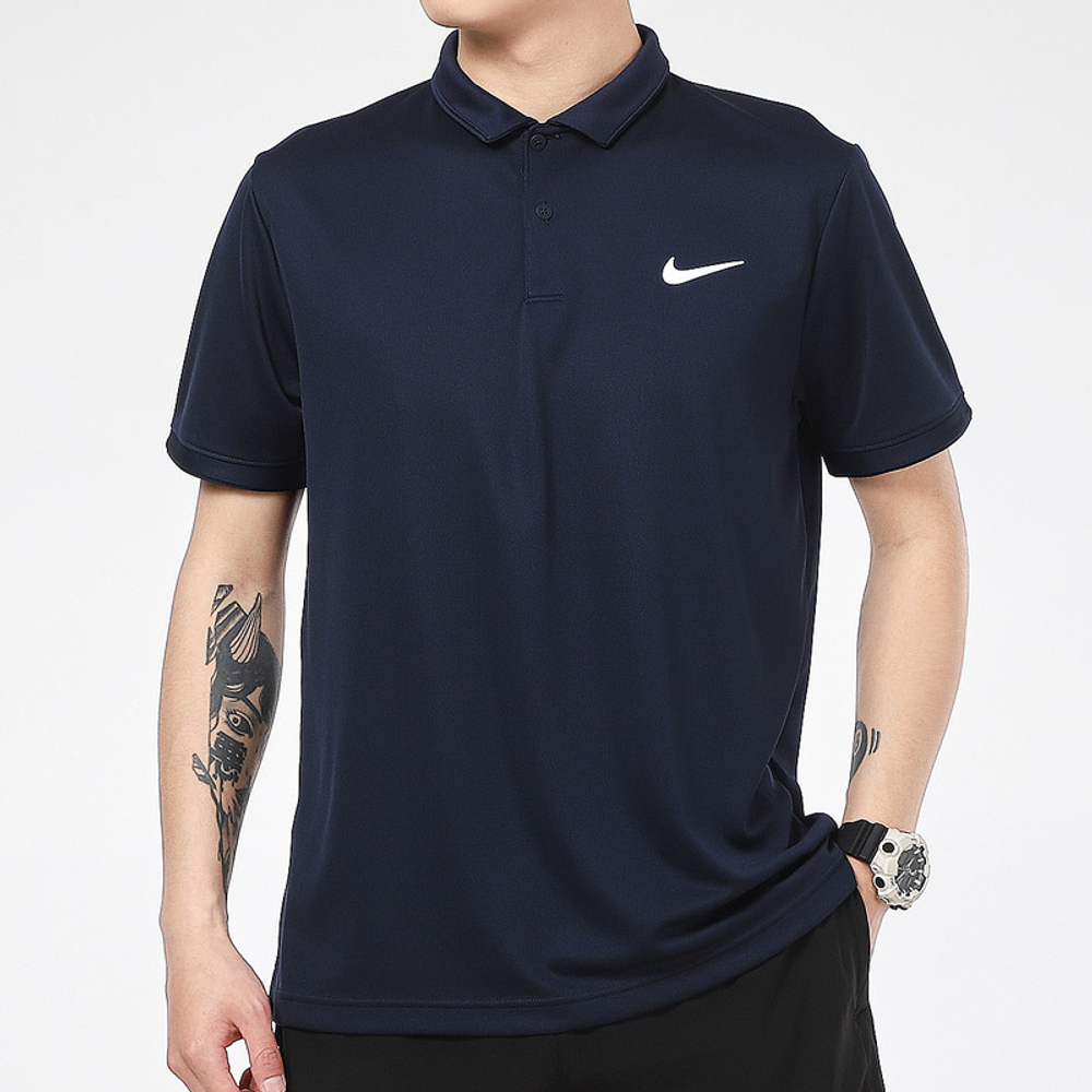 Nike Court Dri-fit Victory casual sports tennis lapel short-sleeved Polo shirt men's navy blue