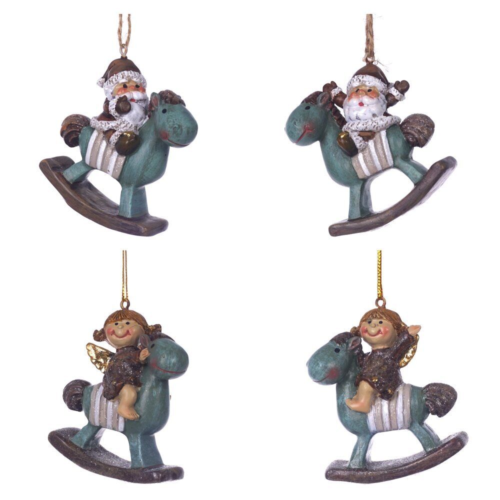 GAEM Фигурка декоративная подвесная "Ангел/ Дед Мороз", L5,5 W2 H6 см, 4в.