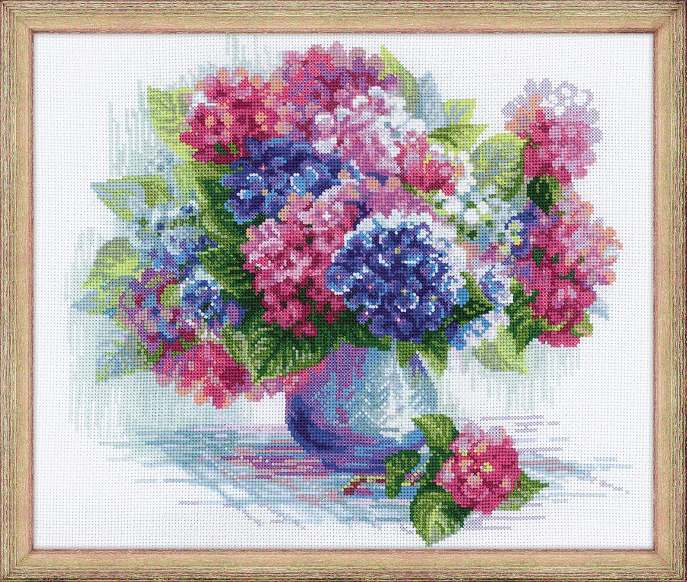 "Гортензия"¶ Артикул:	№1696¶Каталог:	 Каталог-приложение №31¶Нитки:	 мулине Anchor¶Цветов:	 26¶Игла: