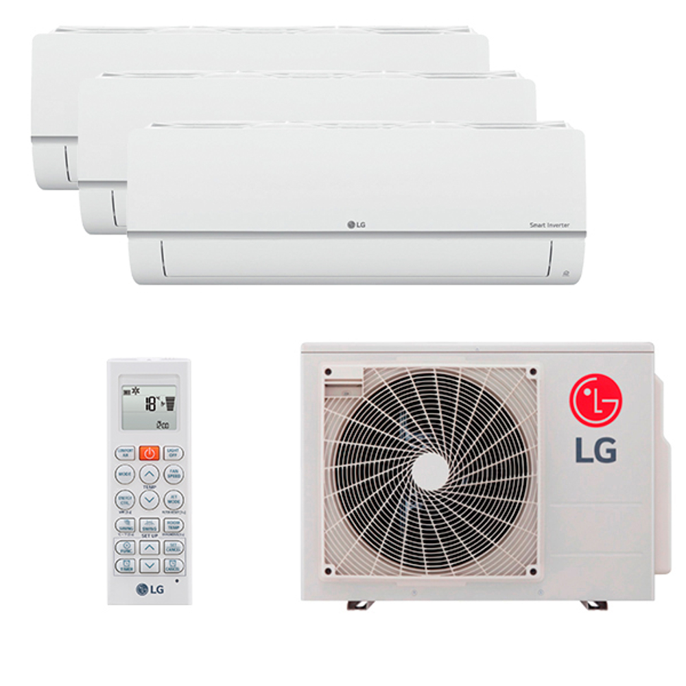 Мультисплит система на 3 комнаты LG PM07SP.NSJR0 x 3 / MU3R19.U23