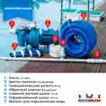 Набор для чистки бассейна с насосом 1,1 кВт и пылесосом — до 100 м²