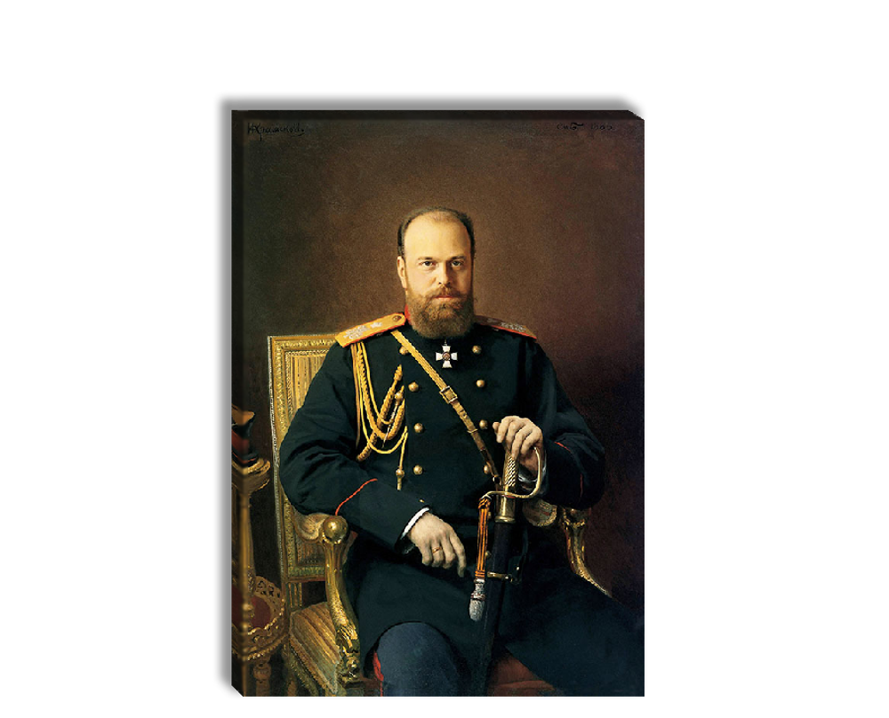 Kartina _reprodukciya, "Portret Aleksandra III"_ hudojnik Kramskoi I.N._ pechat na holste stene.ru