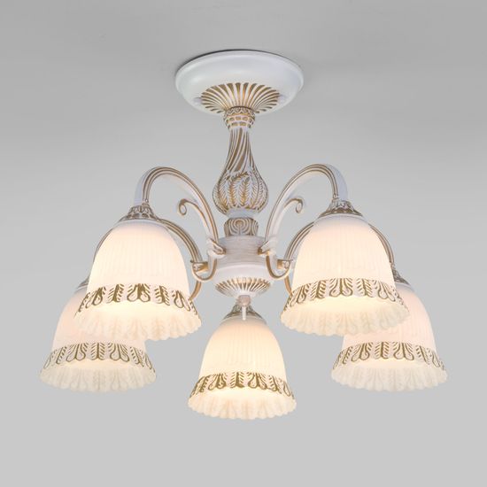 60107/5 / потолочный светильник / белый с золотом