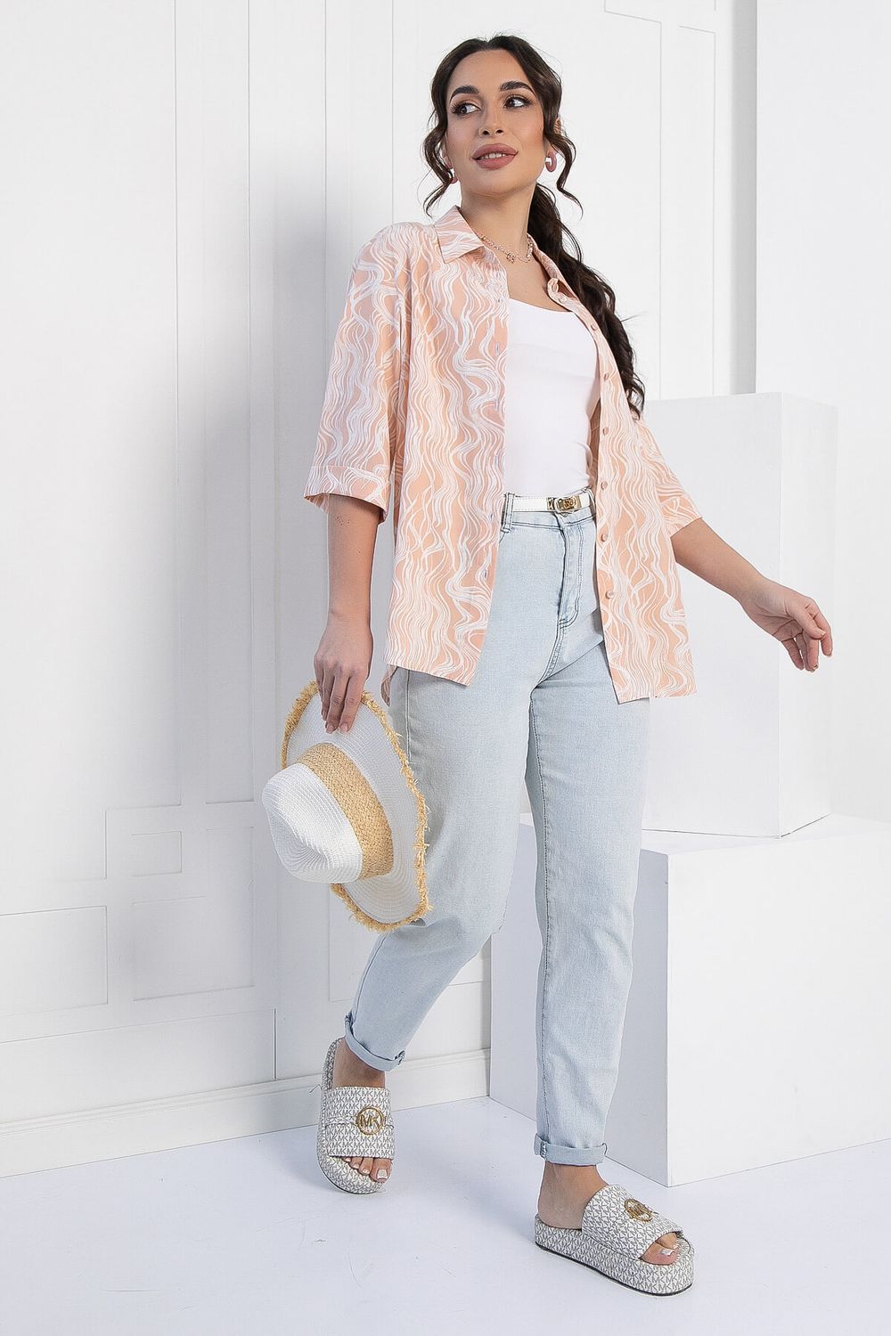 Рубашка Таффи (персиковая) Б12911-29М LT Collection