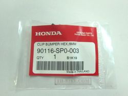 90116-SP0-003. CLIP, BUMPER SEAL. Clip plastic 6mm