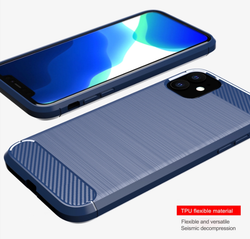 Чехол для iPhone 11 цвет Blue (синий), серия Carbon от Caseport