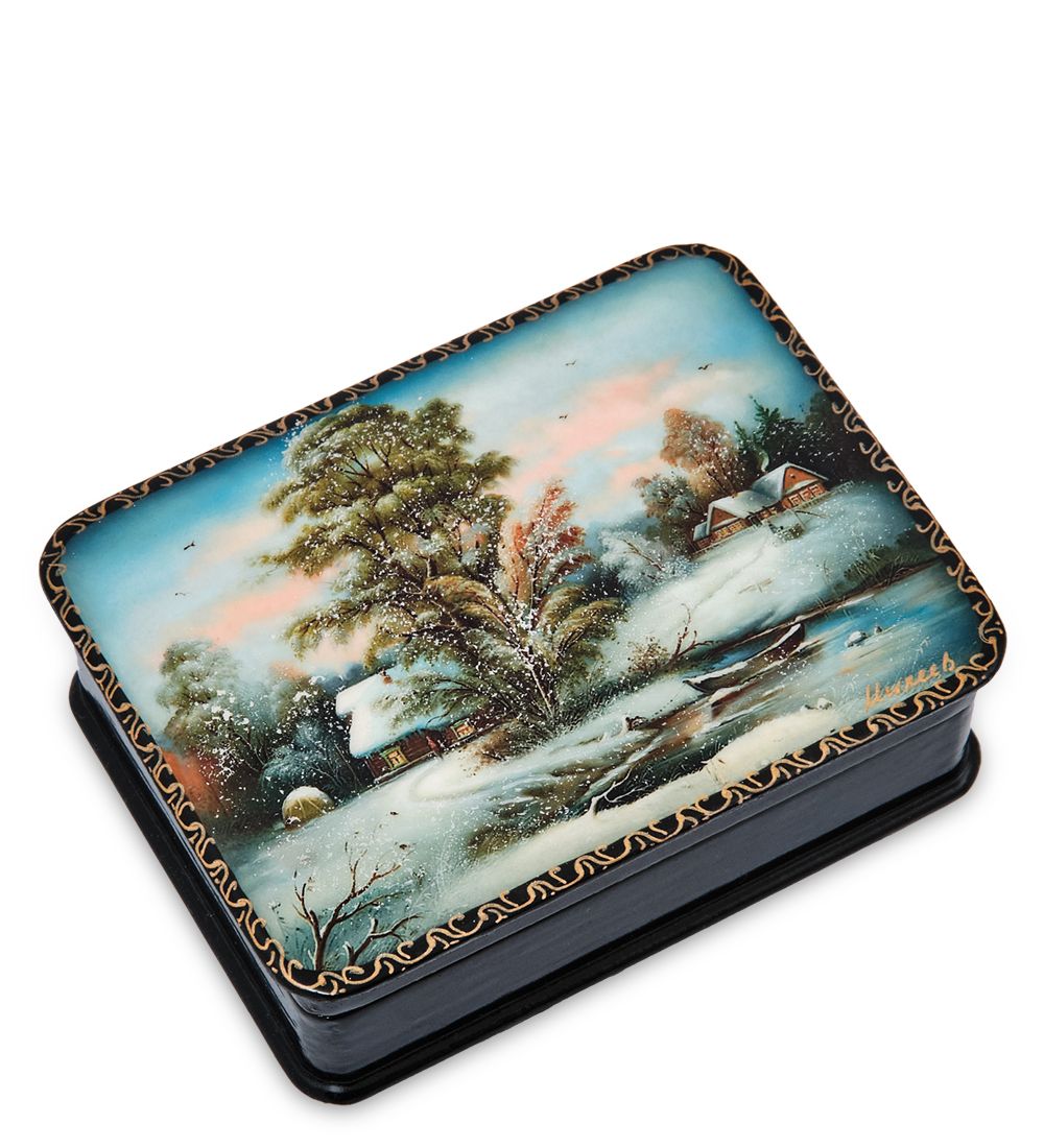 Народные промыслы ШК-19/39-C Шкатулка в технике декупаж «Зима» (10х8х3,5)