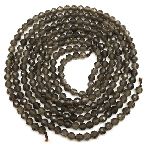 Кварц граненый 3 мм, бусины (нить)