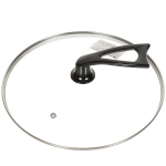 Крышка для посуды стекло, 28 см, Daniks, металл обод, кнопка пластик, HA252