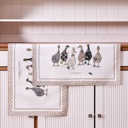 НАБОР ПОЛОТЕНЕЦ ИЗ 2-ХШТ "FAMILY FARM",40Х60СМ, 100% ХЛОПОК, КЛЕТКА,ТВИЛ